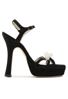 Custommade Сандали Arlina Pearl Bow 999621047 Черен - Pepit.bg