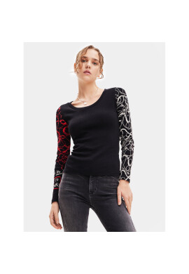 Desigual Блуза 23WWTKBQ Черен Slim Fit - Pepit.bg