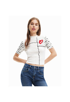 Desigual Блуза Patch 23SWTKBV Бял Slim Fit - Pepit.bg