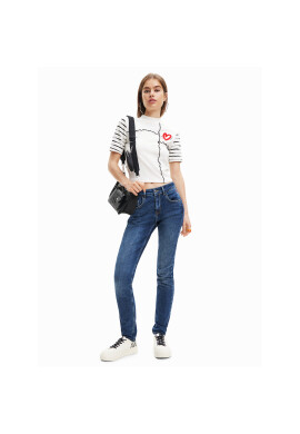 Desigual Блуза Patch 23SWTKBV Бял Slim Fit - Pepit.bg