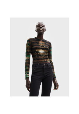 Desigual Блуза Saphir 22WWTKAG Златист Regular Fit - Pepit.bg