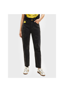 Desigual Дънки SMILEY I 22WWDD65 Черен Mom Fit - Pepit.bg