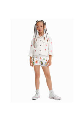 Desigual Дънкови шорти 23SGDD07 Бял Regular Fit - Pepit.bg