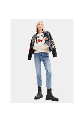 Desigual Кожено яке 23WWEW70 Черен Regular Fit - Pepit.bg
