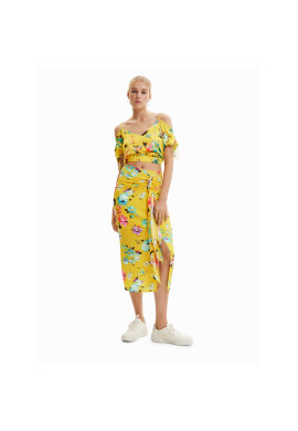 Desigual Миди пола 23SWFW19 Жълт Regular Fit - Pepit.bg