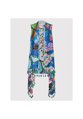 Desigual Пончо Batterflies 22SAWA35 Тъмносин Regular Fit - Pepit.bg