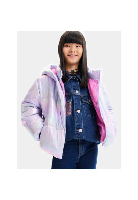 Desigual Пухено яке 23WGEW01 Виолетов Regular Fit - Pepit.bg