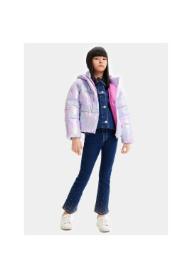 Desigual Пухено яке 23WGEW01 Виолетов Regular Fit - Pepit.bg
