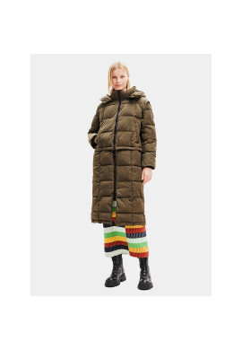 Desigual Пухено яке 23WWEW39 Зелен Oversize - Pepit.bg
