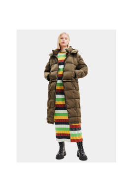 Desigual Пухено яке 23WWEW39 Зелен Oversize - Pepit.bg