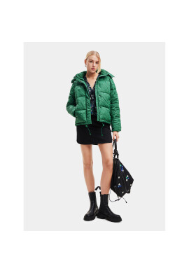 Desigual Пухено яке 23WWEW72 Зелен Regular Fit - Pepit.bg