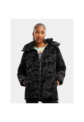 Desigual Пухено яке 23WWEWB2 Черен Regular Fit - Pepit.bg