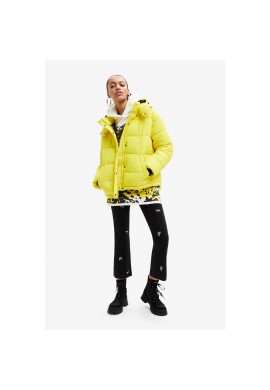 Desigual Пухено яке Estocolmo 22WWEW18 Жълт Regular Fit - Pepit.bg