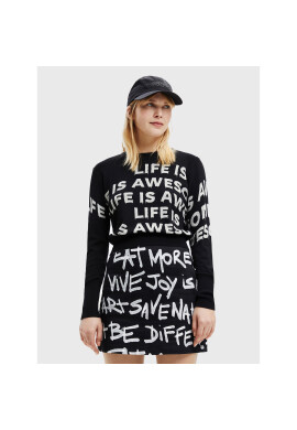 Desigual Пуловер Bet 22WWJFAB Черен Regular Fit - Pepit.bg