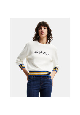 Desigual Пуловер Mara 22WWJF15 Бял Regular Fit - Pepit.bg