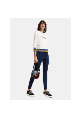 Desigual Пуловер Mara 22WWJF15 Бял Regular Fit - Pepit.bg