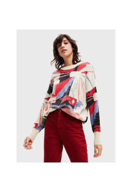 Desigual Пуловер Sun 22WWJF45 Бежов Oversize - Pepit.bg