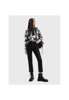 Desigual Пуловер Yara 22WWJFA6 Сив Relaxed Fit - Pepit.bg