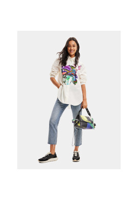 Desigual Риза 23WWCW31 Бял Oversize - Pepit.bg