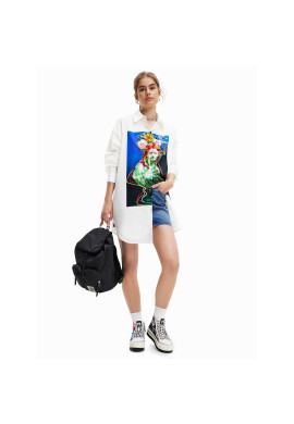 Desigual Риза Daphne 23SWCW22 Бял Oversize - Pepit.bg