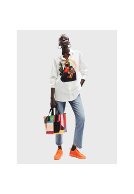 Desigual Риза Kim 22WWCW15 Бял Oversize - Pepit.bg