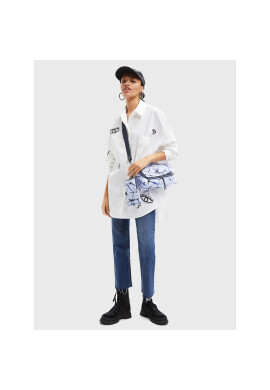 Desigual Риза Liz 22WWCW18 Бял Oversize - Pepit.bg