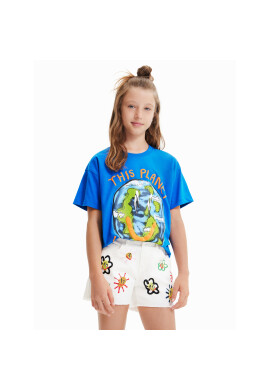 Desigual Тишърт 23SBTK09 Син Regular Fit - Pepit.bg