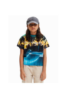 Desigual Тишърт 23SBTK15 Тъмносин Regular Fit - Pepit.bg