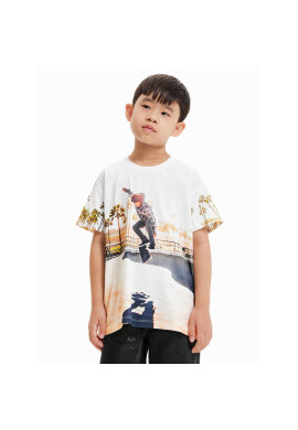 Desigual Тишърт 23SBTK18 Бял Regular Fit - Pepit.bg