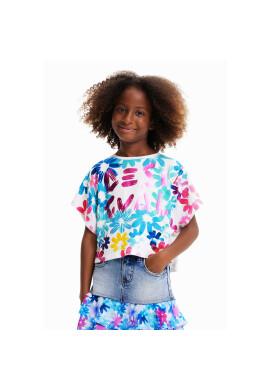 Desigual Тишърт 23SGTK04 Бял Straight Fit - Pepit.bg