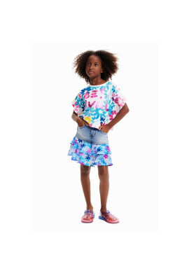 Desigual Тишърт 23SGTK04 Бял Straight Fit - Pepit.bg