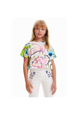 Desigual Тишърт 23SGTK10 Бял Regular Fit - Pepit.bg