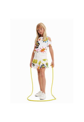 Desigual Тишърт 23SGTK15 Бял Regular Fit - Pepit.bg