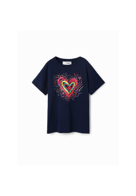Desigual Тишърт 23SGTK20 Тъмносин Regular Fit - Pepit.bg
