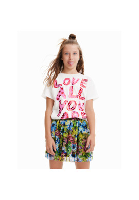 Desigual Тишърт 23SGTK21 Екрю Regular Fit - Pepit.bg