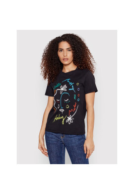 Desigual Тишърт Faces 22SWTKAB Черен Regular Fit - Pepit.bg