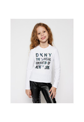 DKNY Блуза D35Q81 S Бял Regular Fit - Pepit.bg