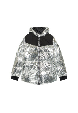 DKNY Пухено яке D36643 D Сребрист Regular Fit - Pepit.bg