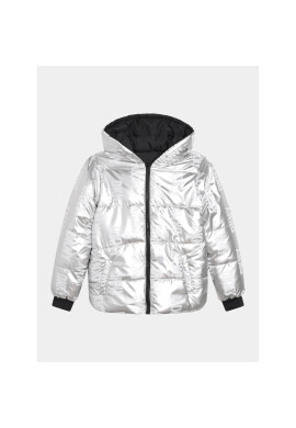 DKNY Пухено яке D36684 S Сребрист Regular Fit - Pepit.bg