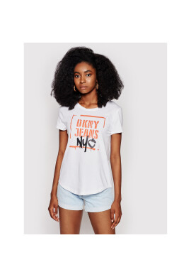 DKNY Тишърт E0EZZDFA Бял Regular Fit - Pepit.bg