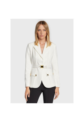 Elisabetta Franchi Сако GI-032-26E2-V600 Бял Regular Fit - Pepit.bg