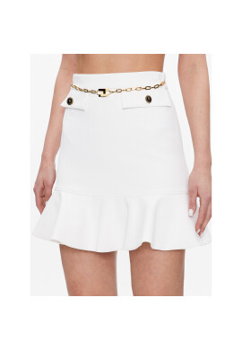 Elisabetta Franchi Мини пола GO-042-32E2-V300 Бял Regular Fit - Pepit.bg