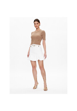 Elisabetta Franchi Мини пола GO-042-32E2-V300 Бял Regular Fit - Pepit.bg