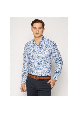 Emanuel Berg Риза Harvard HV37 Син Slim Fit - Pepit.bg