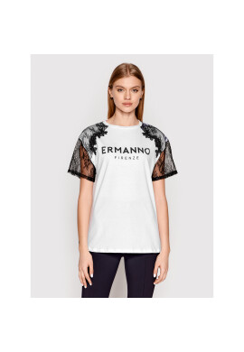 Ermanno Firenze Тишърт D40EL046EE8 Бял Regular Fit - Pepit.bg
