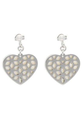 Fossil Обици Heart Cut Out JFS00489040 Сребрист - Pepit.bg