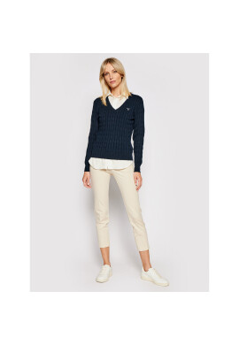 Gant Пуловер Stretch Cable 480022 Тъмносин Slim Fit - Pepit.bg
