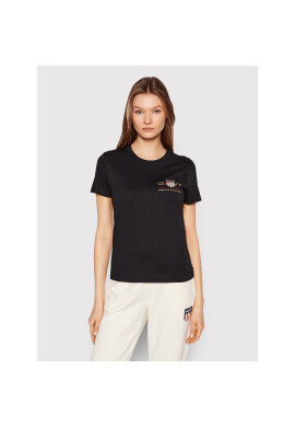 Gant Тишърт Archive 4200417 Черен Regular Fit - Pepit.bg