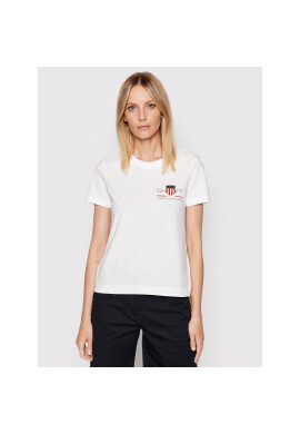 Gant Тишърт Archive Shield 4200417 Бял Regular Fit - Pepit.bg