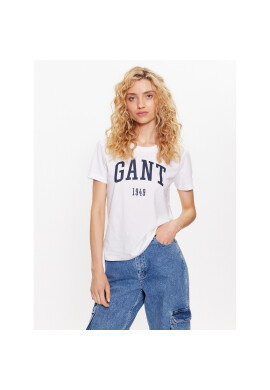 Gant Тишърт Logo 4200670 Бял Regular Fit - Pepit.bg
